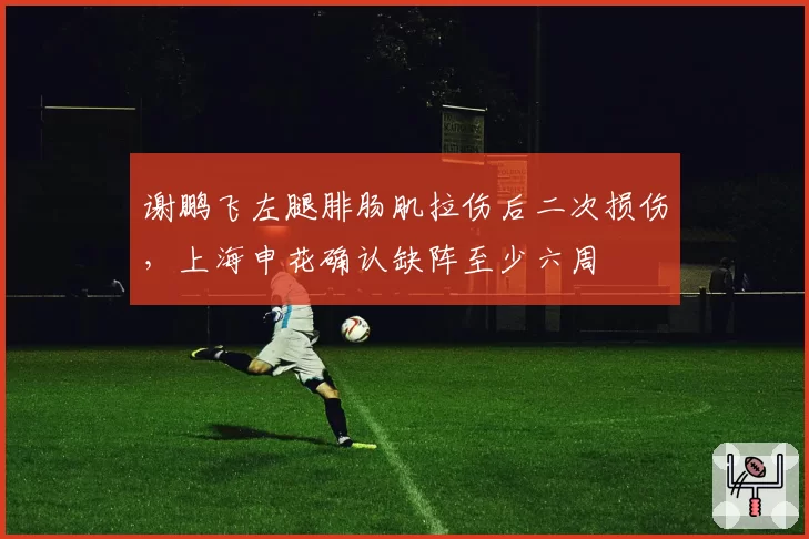 谢鹏飞左腿腓肠肌拉伤后二次损伤，上海申花确认缺阵至少六周